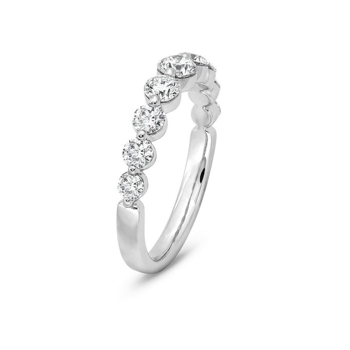 White Gold 14K Sylvie Graduated Diamond Wedding Band