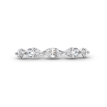Marquise Diamond Eternity Wedding Band In White Gold 14K