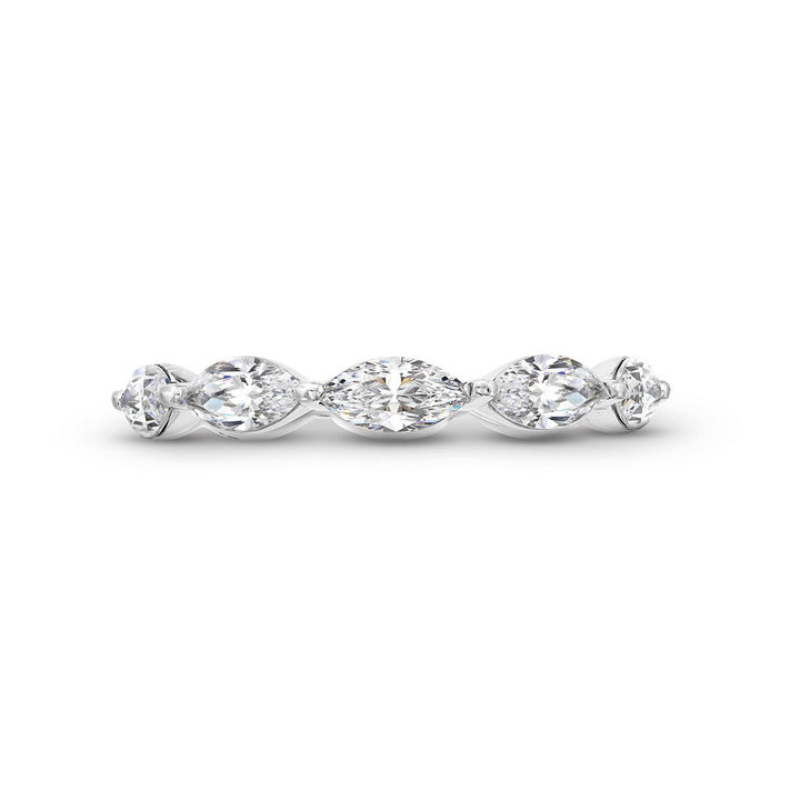 Marquise Diamond Eternity Wedding Band In White Gold 14K