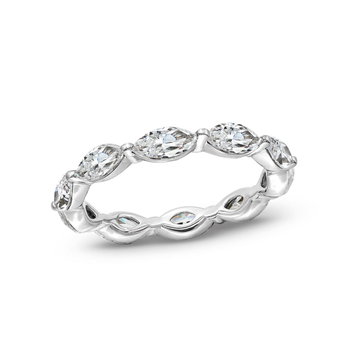Marquise Diamond Eternity Wedding Band In White Gold 14K