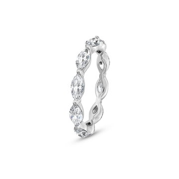 Marquise Diamond Eternity Wedding Band In White Gold 14K