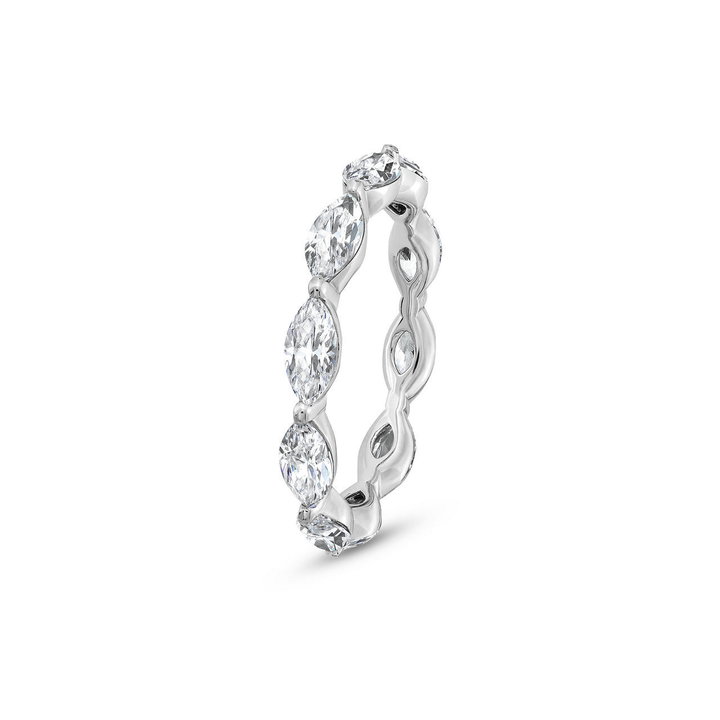 Marquise Diamond Eternity Wedding Band In White Gold 14K