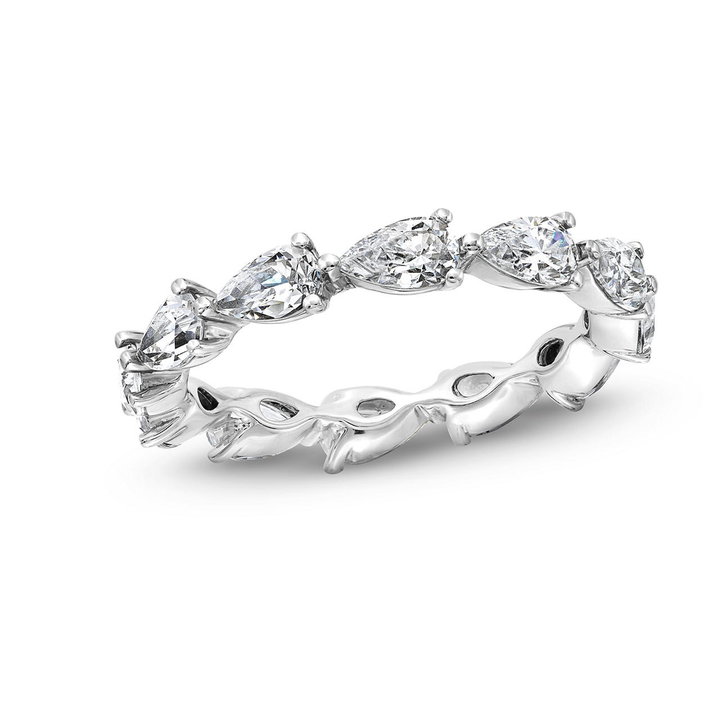 Pear Diamond Eternity Wedding Band In White Gold 14K