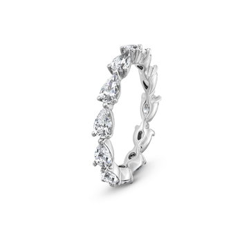 Pear Diamond Eternity Wedding Band In White Gold 14K