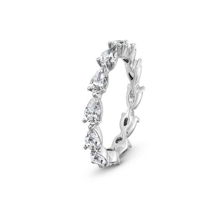 Pear Diamond Eternity Wedding Band In White Gold 14K