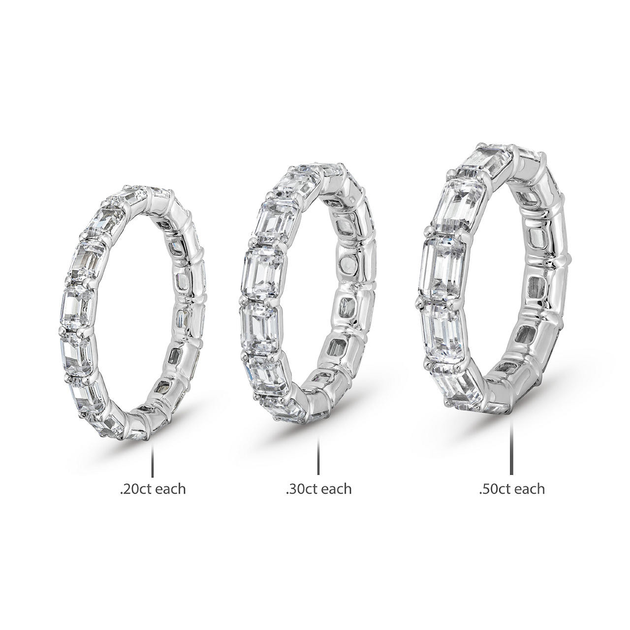 Emerald Diamond Horizontal Eternity Wedding Band 1