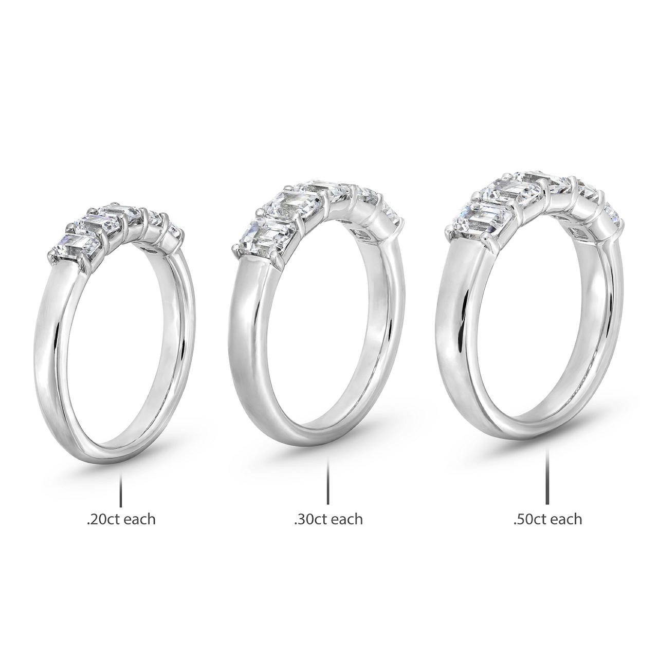 Five Stone Emerald Diamond Wedding Band 1