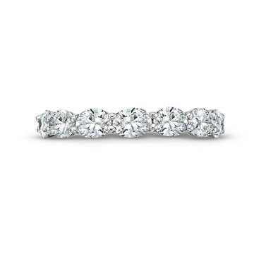 Oval Diamond Horizontal Eternity Wedding Band In White Gold 14K
