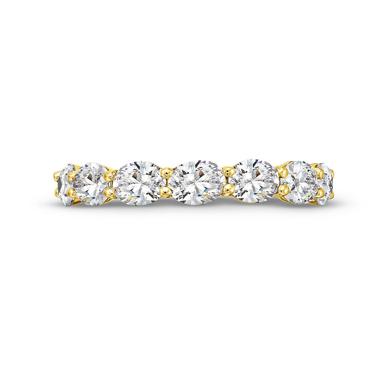 Oval Diamond Horizontal Eternity Wedding Band 0