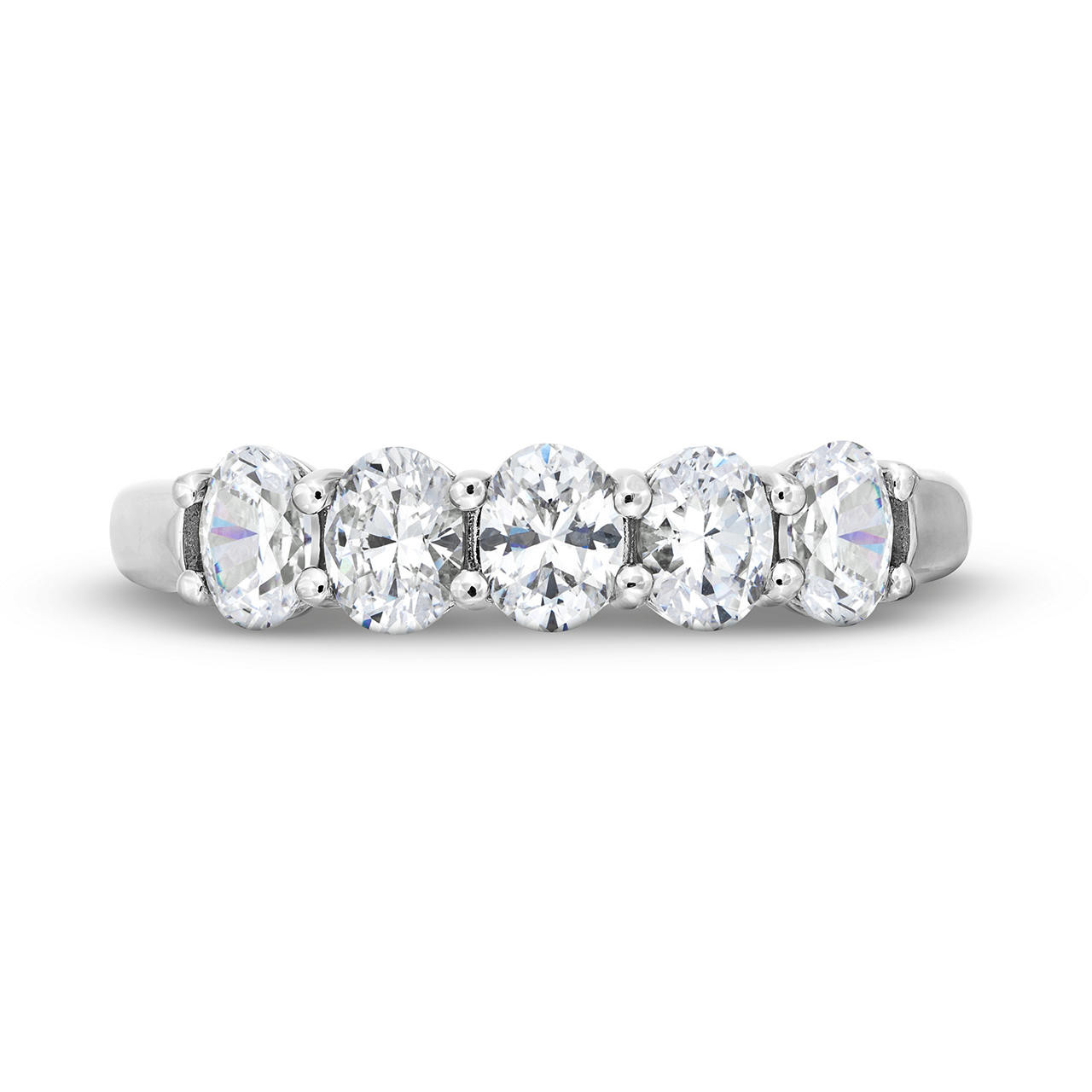 Five Stone Oval Diamond Wedding Band 0