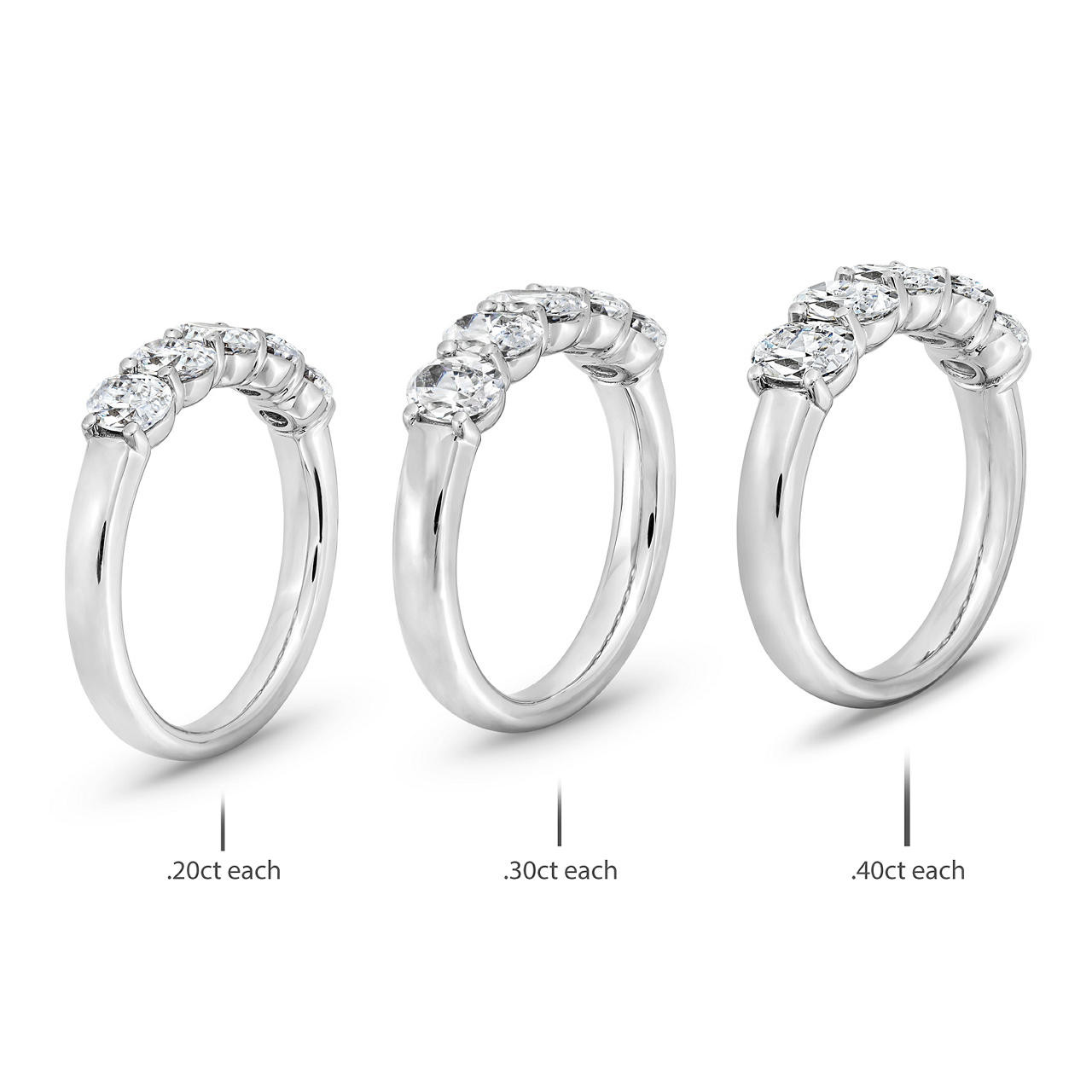 Five Stone Oval Diamond Wedding Band 1