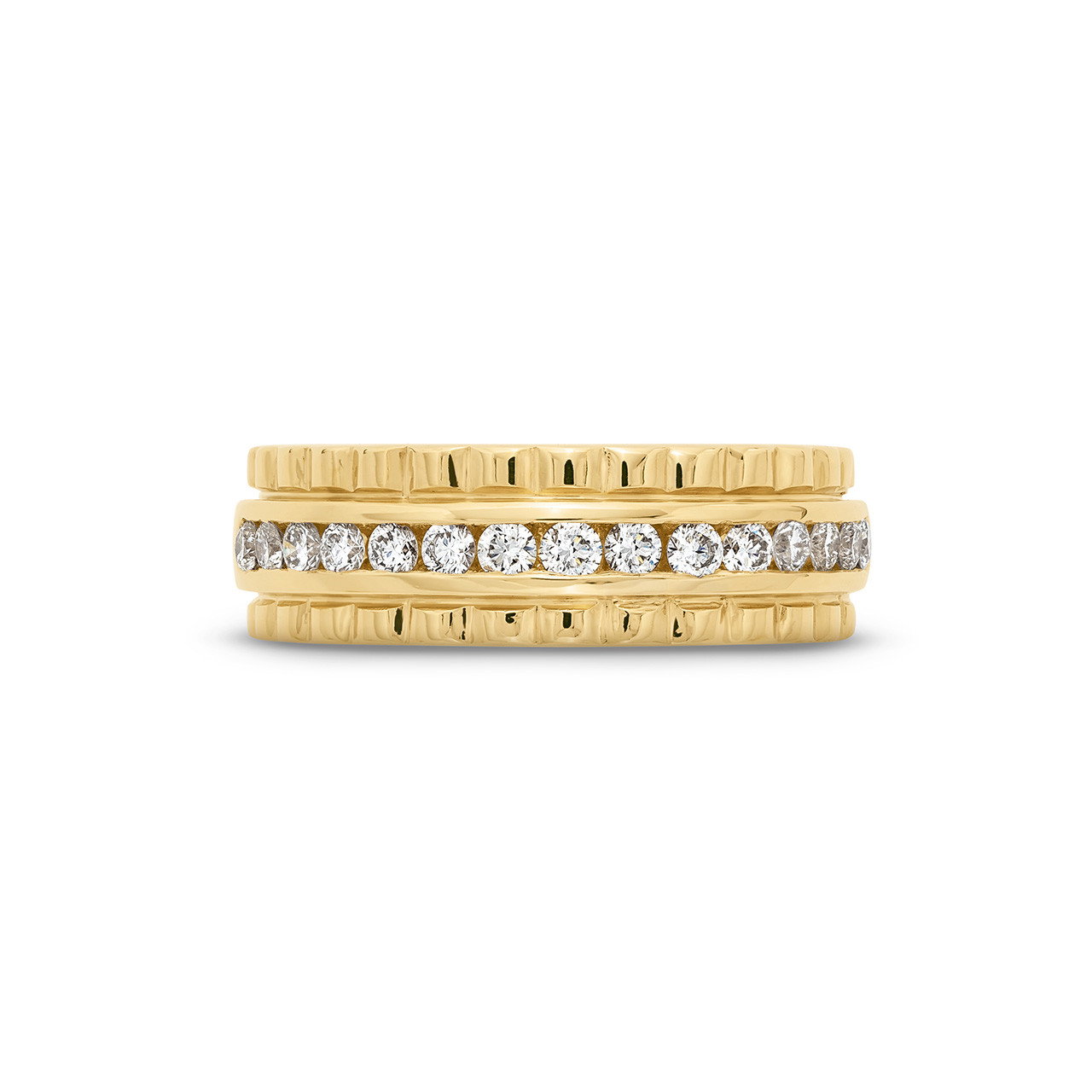 Channel Diamond Scalloped Wedding Band 0