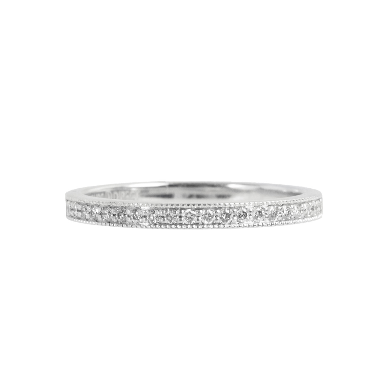 Beaded Milgrain Diamond Wedding Band (0.15tw)