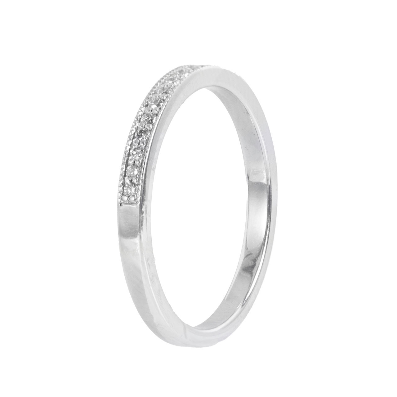 Beaded Milgrain Diamond Wedding Band (0.15tw)