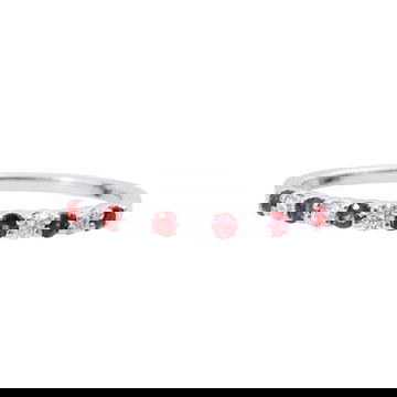 Ruby (0.23TW) Diamond (0.15TW) White Gold Wedding Band