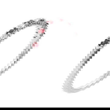 Ruby (0.23TW) Diamond (0.15TW) White Gold Wedding Band