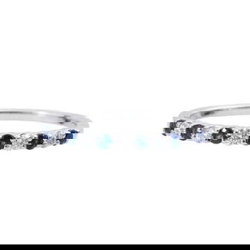 Sapphire (0.20TW) Diamond (0.15TW) White Gold Wedding Band