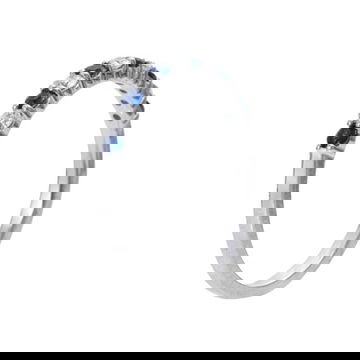 Sapphire (0.20TW) Diamond (0.15TW) White Gold Wedding Band