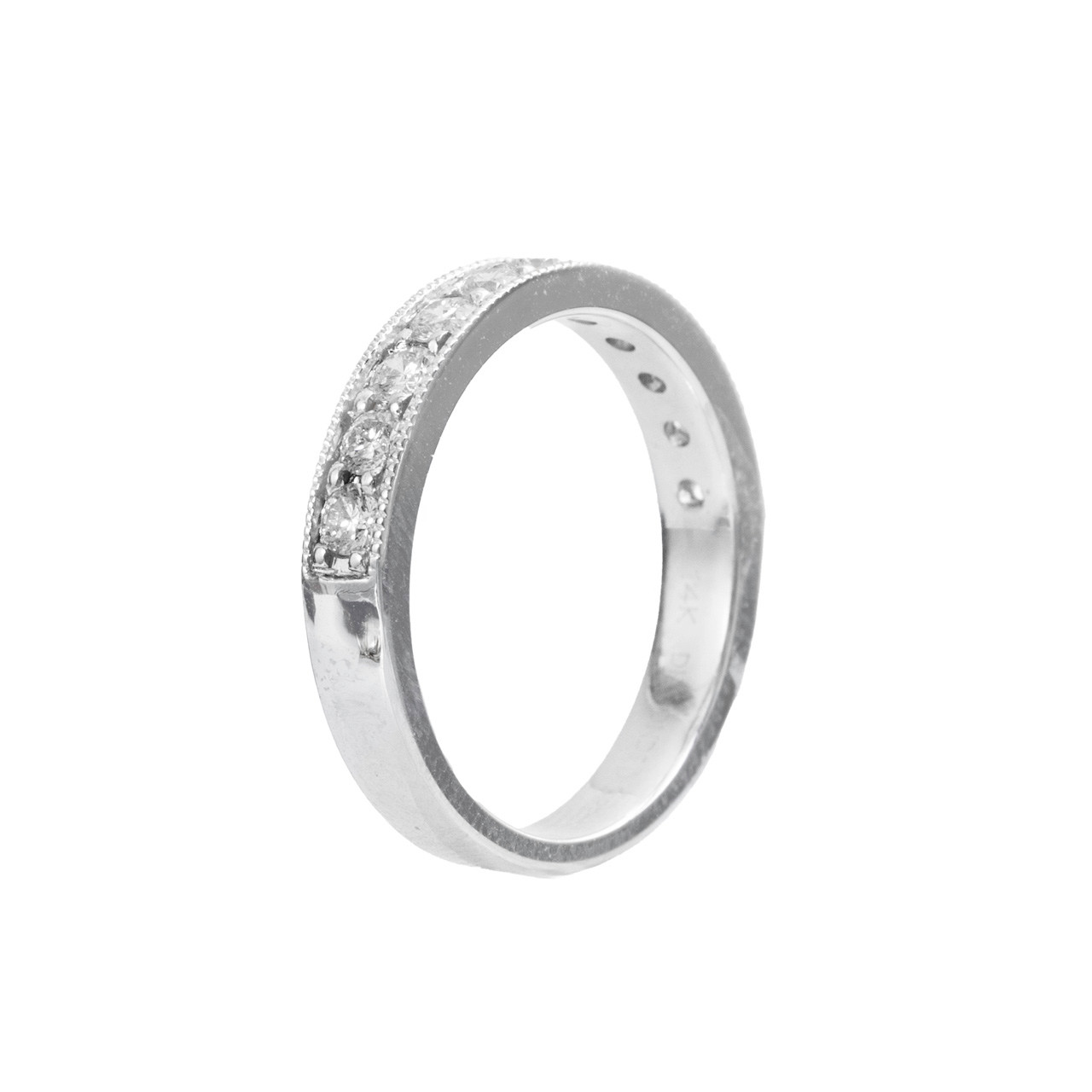 Beaded Milgrain Diamond Wedding Band (0.55tw) 1