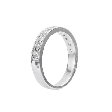 Beaded Milgrain Diamond Wedding Band (0.55tw) In White Gold 14K