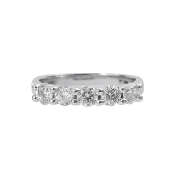 Shared Prong 5 Diamond Wedding Band (1.25tw) In White Gold 14K