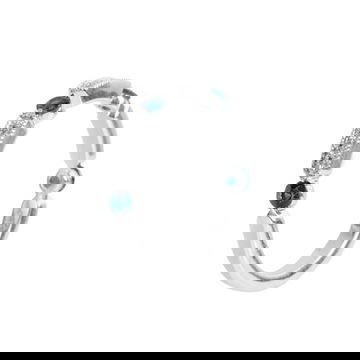 Sapphire (0.35TW) Diamond (0.11TW) White Gold Wedding Band
