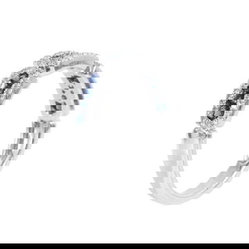 Sapphire (0.43TW) Diamond (0.23TW) White Gold Wedding Band