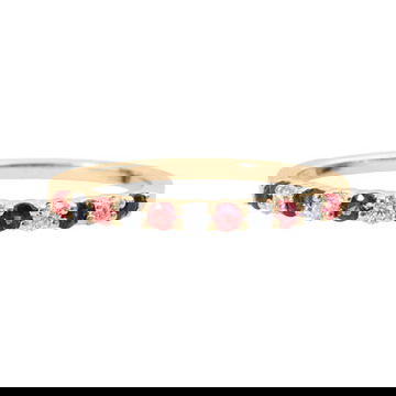 Ruby (0.23TW) Diamond (0.15TW) Yellow Gold Wedding Band