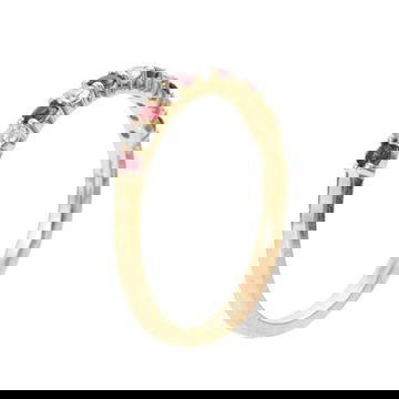 Ruby (0.23TW) Diamond (0.15TW) Yellow Gold Wedding Band
