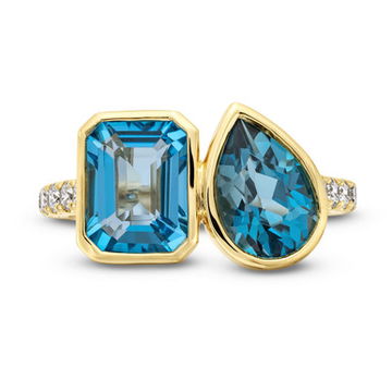 Toi Et Moi London Blue Topaz Ring