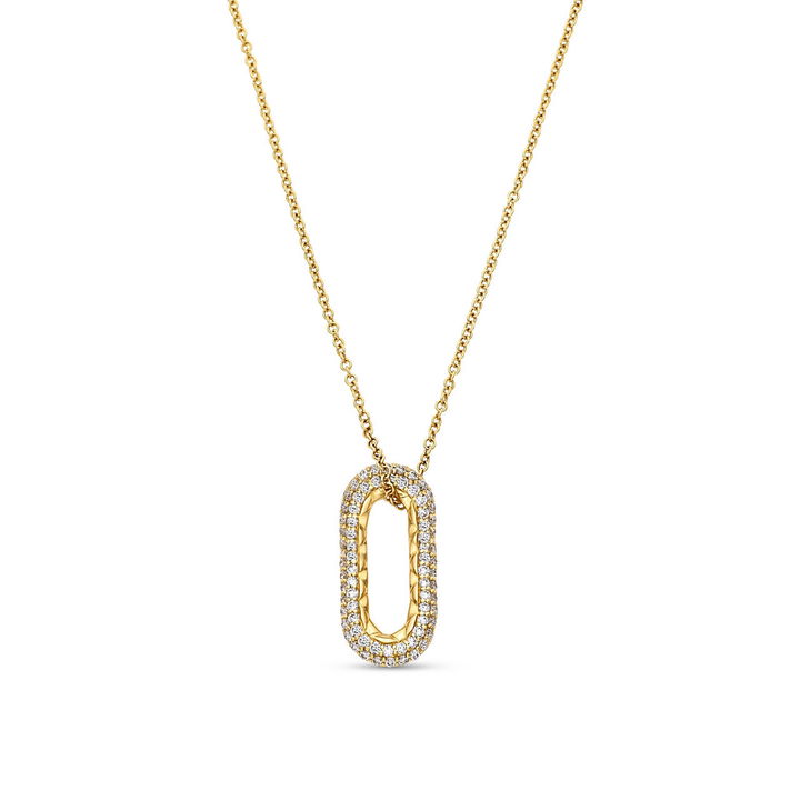 Pave Open Oval Diamond Necklace