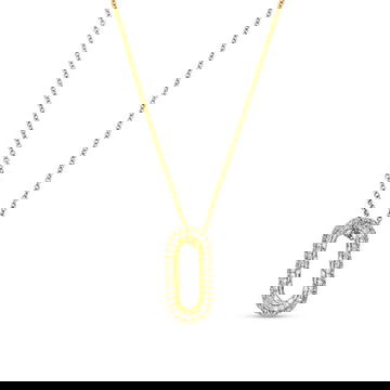 Pave Open Oval Diamond Necklace