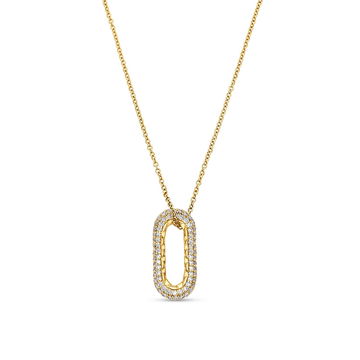 A. Jaffe Pave Open Oval Diamond Necklace In Yellow Gold 14K