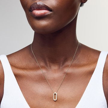 Pave Open Oval Diamond Necklace
