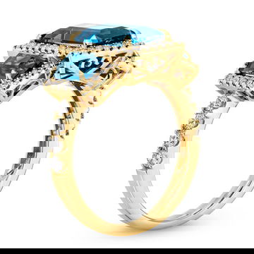 Emerald Cut London Blue Topaz Ring