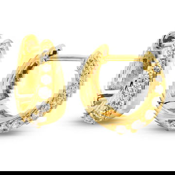 Graduated Diamond Gold Huggie Earrings