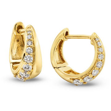 Graduated Diamond Gold Huggie Earrings