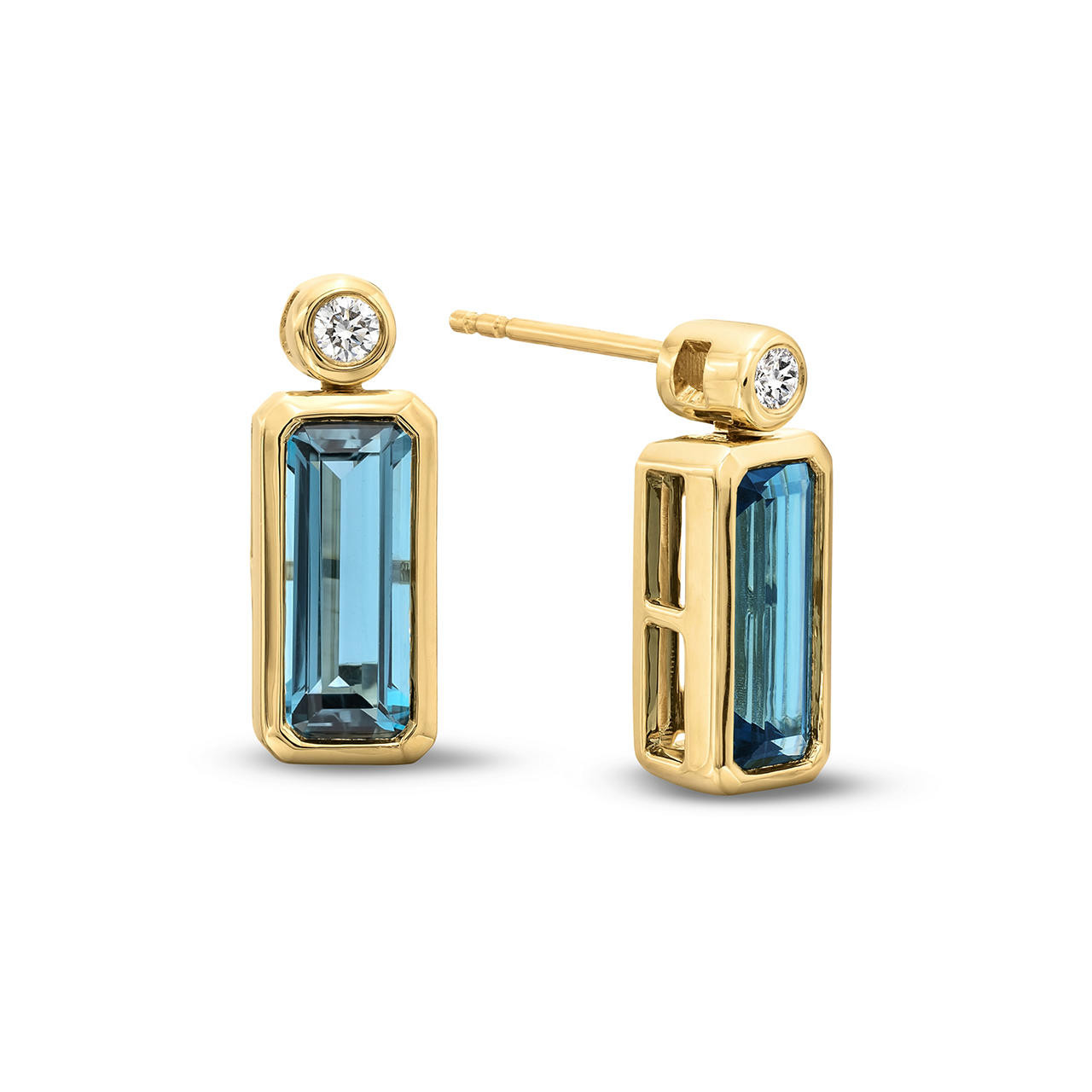 Baguette London Blue Topaz Earrings