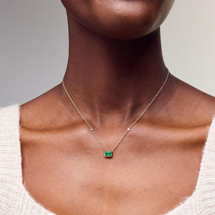 Green Emerald Pendant Necklace