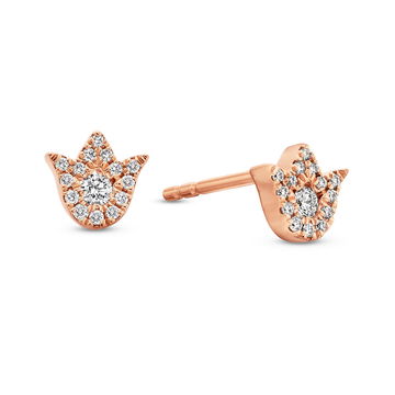 Verragio Diamond Floral Stud Earrings In Rose Gold 18K
