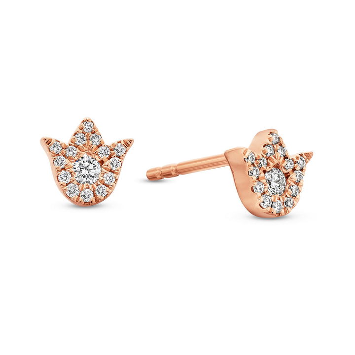Verragio Diamond Floral Stud Earrings In Rose Gold 18K