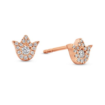 Verragio Diamond Floral Stud Earrings In Rose Gold 18K