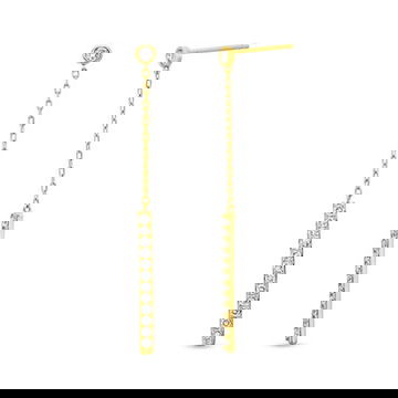 Diamond Bezel Bar Drop Earrings