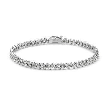 Marquise Shape Diamond Tennis Bracelet In White Gold 14K