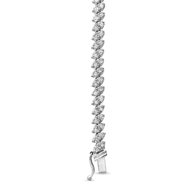 Marquise Shape Diamond Tennis Bracelet In White Gold 14K