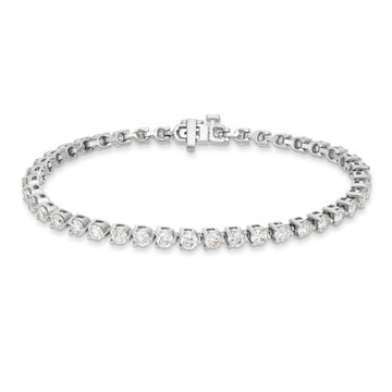 Round Diamond Tennis Bracelet In White Gold 14K