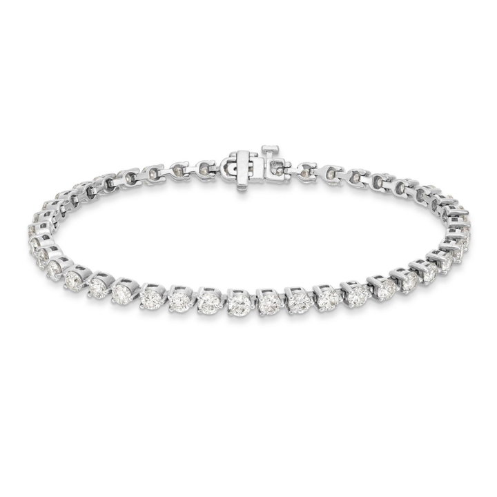 Round Diamond Tennis Bracelet In White Gold 14K