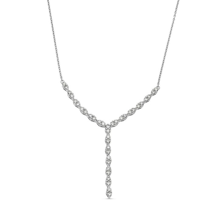 White Gold 14K Marquise Diamond "Y" Necklace