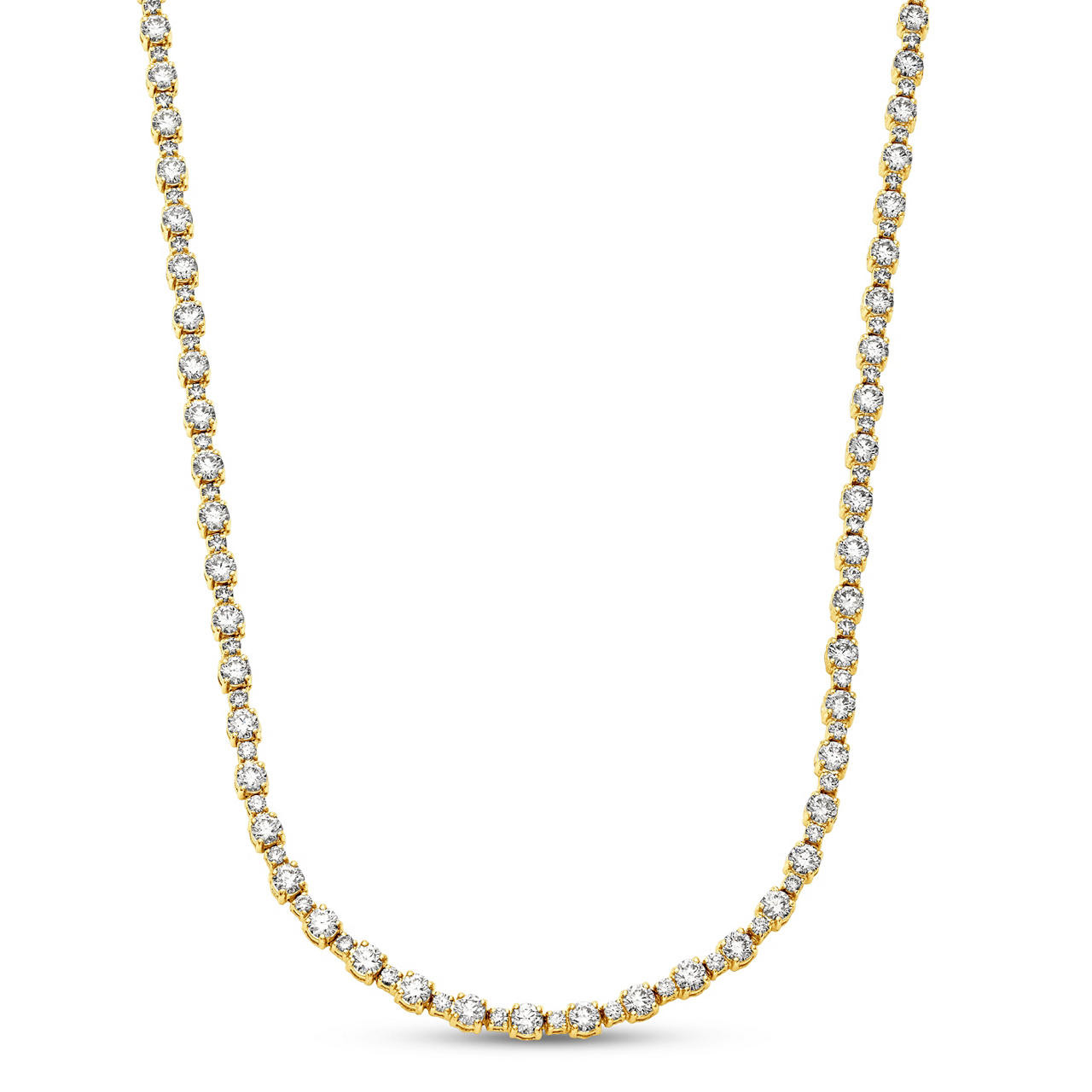 Round Diamond Tennis Necklace