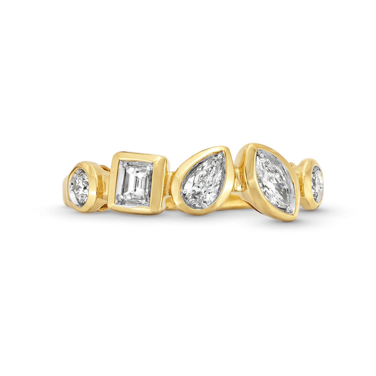 Mixed Shape Diamond Bezel Ring